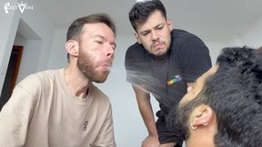 Spitting all over that disgusting guy - Feet Vini and Aresx (MP4-HD 1080p)