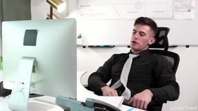 Heteroflexible - Pervert Boss Jordan Starr Caught Hard at Work Trevor Brooks Jerking off