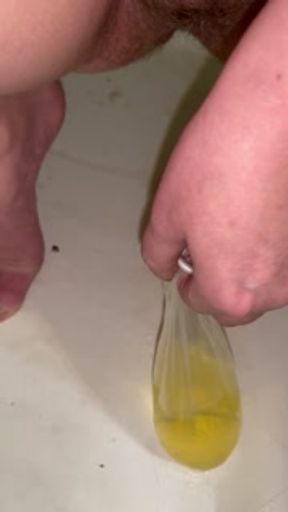 Peeing in a female condom
