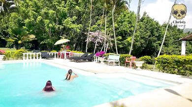 Lesbian pool party