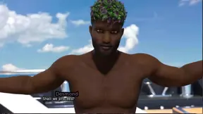 3D anime babes undress and bang on a yacht