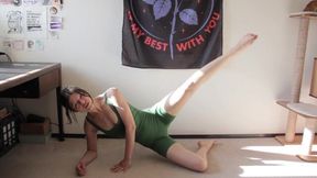 Sweaty hairy Goddess bullies you while exercising