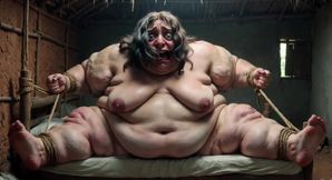 Desperate SSBBW in Rope Bondage - Dripping Fat Wide Pussy