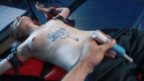 I tickle feet of napping Aksinya with my tongue + Active tickling of her lovely body on a cross with a blindfold (FULL HD MP4)