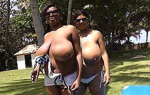 Ebony x 2 having a vacation in the carribean sea