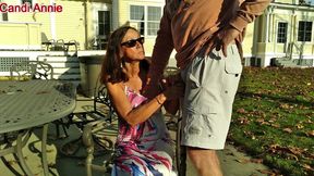 Candi Annie Milks a Load of Warm Creamy Cum Outdoors