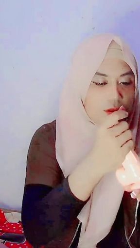Indonesian Sissy Hijab Anal Virginity Lost