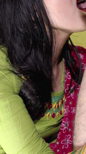 Desi Naukrani Priya Pissing When Anal. Pussy and Ass Hard Fucked After Blowjob in Hindi Audio