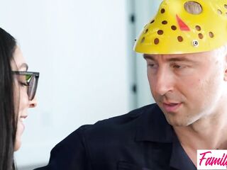 Family Exchange Halloween: Lexi Luna Tempts "Pull Us Out and Pound Us Hard