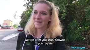 Stranger Offers Nerdy Blonde A Modeling Job If She Fucks Him Outdoors 1