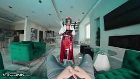 VR Fantasy: Busty Kiriko from Overwatch Takes on a Fan in Cosplay Adventure Pt. 1