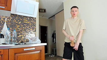 Skinny Twink Evgeny Jerks Off Big Dick Before Studying