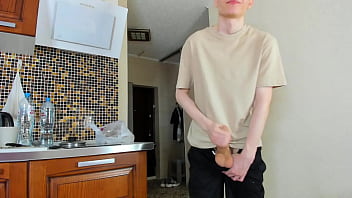 Skinny Twink Evgeny Jerks Off Big Dick Before Studying