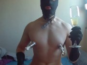 Drinking CUM in a champagne glass - Fetish - Gokkun
