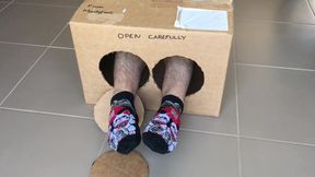 Surprise Delivery Series - Lucky Magic Cat Ankle Socks - Big Male Feet to Worship Inside - Manlyfoot