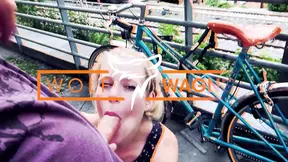 Hot MILF April Paisley gets a sip and a blowjob during a coffee date