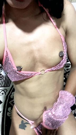 Pink Lingerie Sissy Teasing Hot