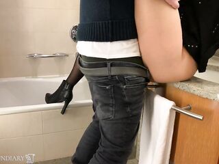 tinder date in little ebony bodycon suit screwed in the hotel room