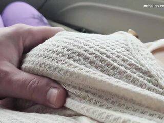 Teasing Stepbrother with My Large Breast in Public