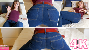 Denim Jeans &amp; Belt Tease