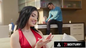 21 SEXTURY - Emily Pink Brunette Babe DP Threesome With Anal &amp; Double BJ