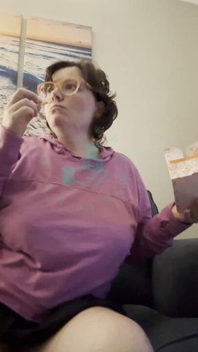 Eating fries