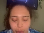 SNEAKY SLUT KEEP TAKING DICK WHLE TALKING TO MOM BEHIND DOOR!! HOW DIDNT SHE KNOW?!