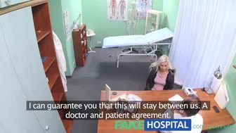 Big titted blonde patient examined by doctor fearing viral infection
