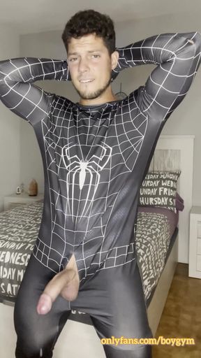 My Big Cock Cums with No Touch Spiderman Suit