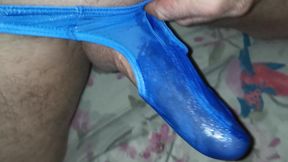 Cum in my blue thong