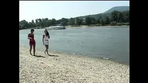 Wild beach sex between two beauties