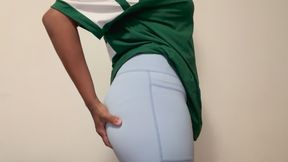 College indian baby girl after gym having fun undressing and showing off her anal