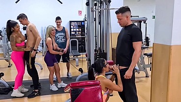 REAL ORGY ON THE GYM 4 BOYS FOR 3 GIRLS 1 HOUR - SHEILA ORTEGA