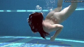 Adorable average body hot girl Jessica swimming naked