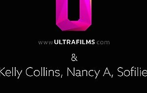 ULTRAFILMS Three hot girlfriends Nancy A, Sofilie and Kelly Collins pleasing each other