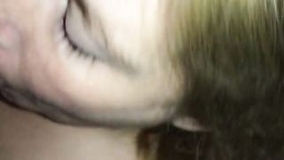 Sloppy oral sex with cum on her face an cum into