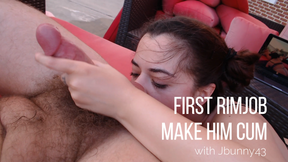 First Rimjob Make Him Cum