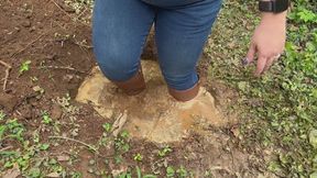 Brown Leather Riding Boots Muddy