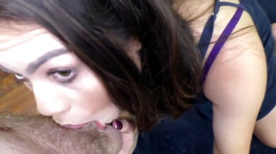 Veronica Valentine takes deep throat and cumshot in intense POV session