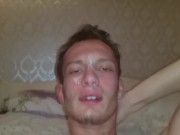 Exploding a load on my face (self facial)