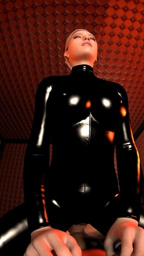 Mistress in Black Latex - POV Cowgirl