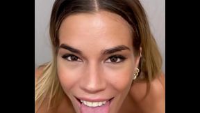 Playing and blowjob on a public shop fitting room