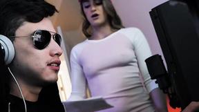 ”Brainiac Gamer Step Sibling Plays while BJ!”