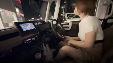 Perverted Big Tit MILF Gushes Squirting In Public Car Voyeur