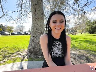 Real Teens - Raven Haired Teen Ruby Moon Enjoys Banging In The Outdoors