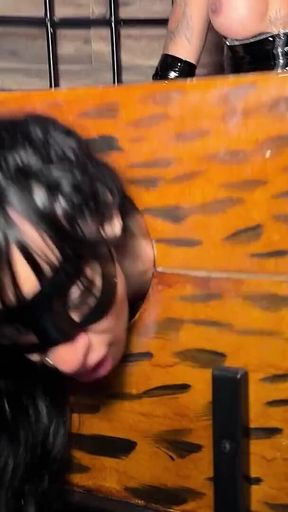 Opening Her Vagina with the Guillotine