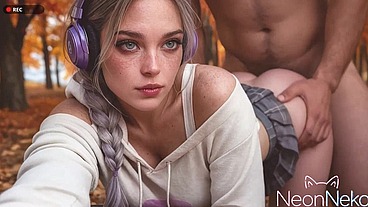This spoiled gamer girl thought I'd beg for her attention until I flipped her over and fucked her tight ass [AI]