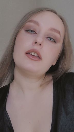 A Horny Mistress with a Big Erect Cock Wants You to Suck It, She Teases and Fucks Your Mouth