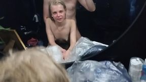 18 yo teen First time fuck in a Mall little skiny student