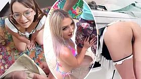 Small blonde in leprechaun costume Sweet Sophia takes fat knob in her little labia - exxxtra petite